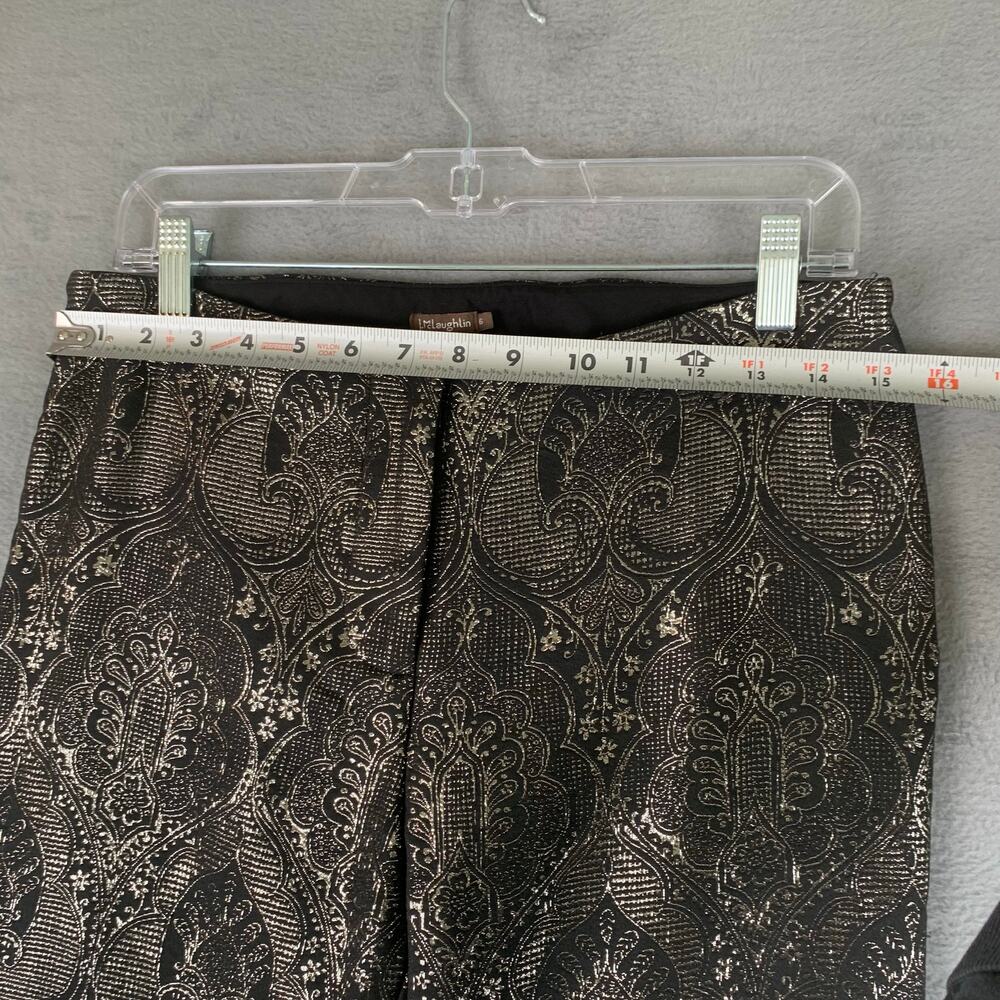 J McLaughlin Metallic Paisley Skinny Pants Size 6 Luxe Boho Chic Evening - Picture 4 of 7